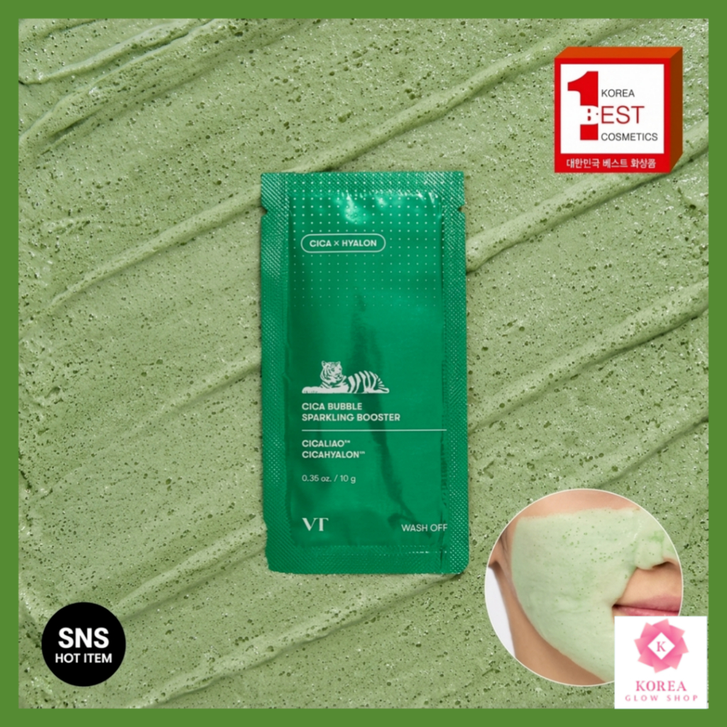 [VT Cosmetics] Cica Bubble Sparkling Booster 10g x 4ea / Calming Hydrat hóa Deep Pore Foam Mask Pack