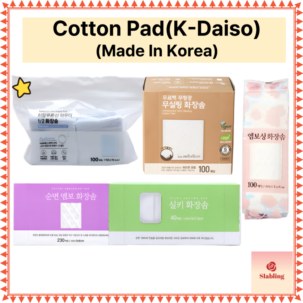 [Daiso Korea] Bông tẩy trang/toner 4 loại – Made in Korea