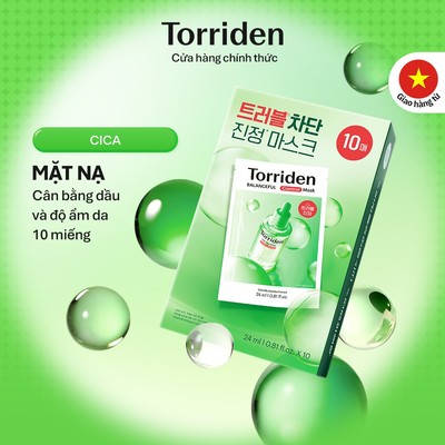 [Torriden Chính hãng] Mặt nạ kiểm soát da BALANCEFUL CICA CONTROL chứa PDRN, 10 miếng, Mask