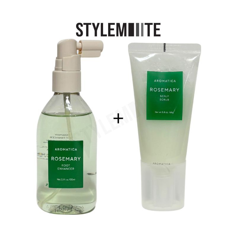 Aromatica Rosemary Root Enhancer 100ml + Rosemary Scalp Scrub 165g