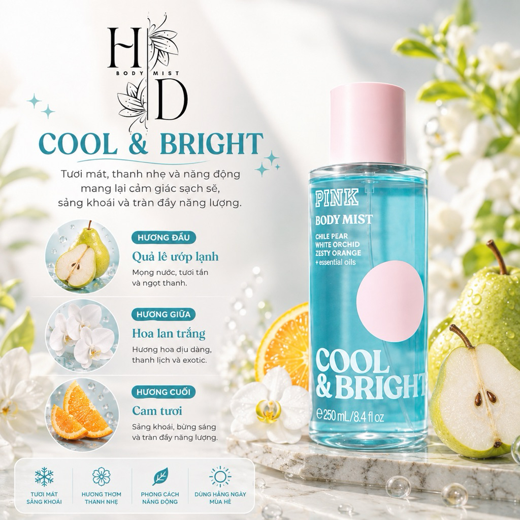 TESTER- COOL BRIGHT| VANILLA DREAMY| FRESH CLEAN| WARM COZY| COCONUT CREAMY- Xịt thơm body