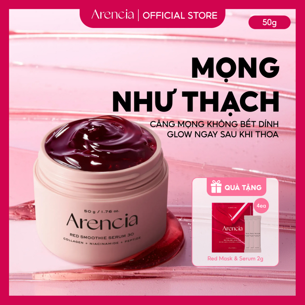 [Arencia] Serum Smoothie Đỏ 50g – Da Glow Căng Bóng