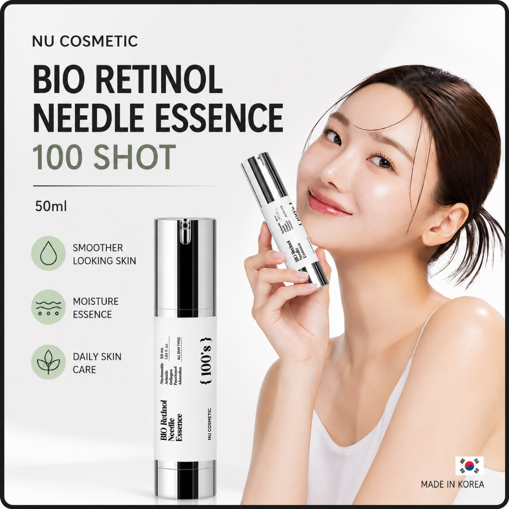 NU COSMETIC Bio Retinol Needle Essence 100 Shot 50ml Serum chăm sóc da Hàn Quốc / Tinh chất dưỡng ẩm