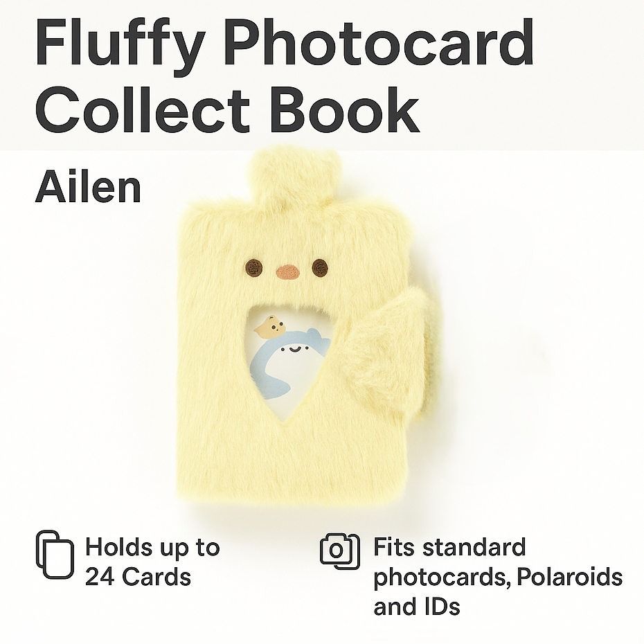 [ARTBOX] Album photocard lông mềm · Vịt Irene · 24 ngăn · Nắp bấm