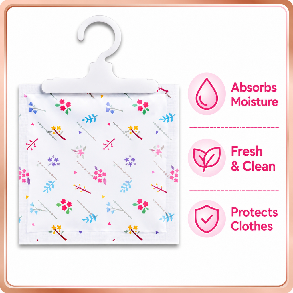 Máy hút ẩm Gel treo DAISO Hàn Quốc 60g hoa oải hương | Giảm Ẩm Tủ Quần Áo