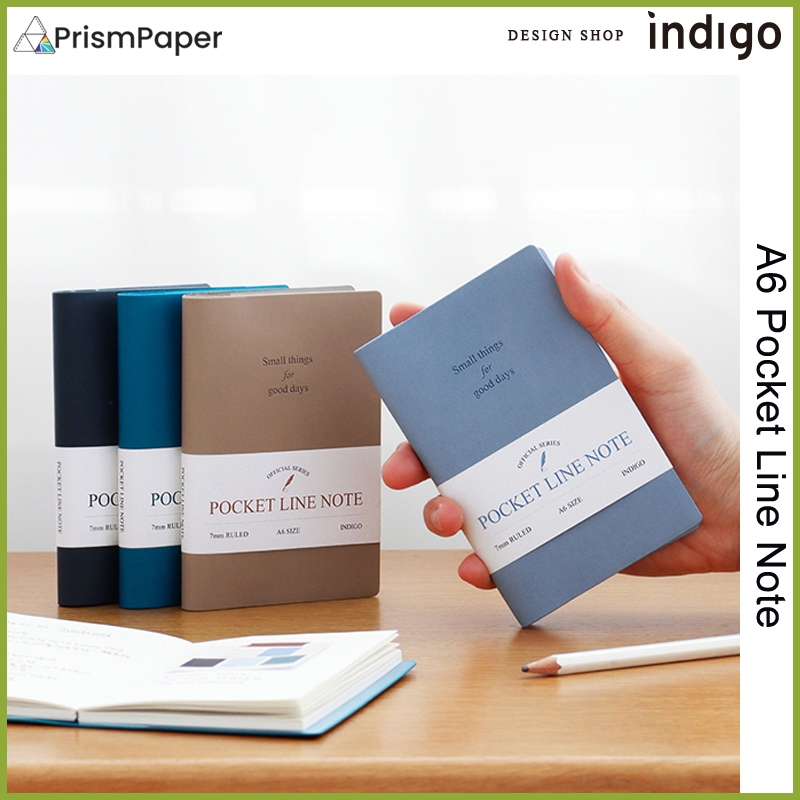 Indigo A6 Pocket Line Note Handy Note Line Line Sổ tay trơn