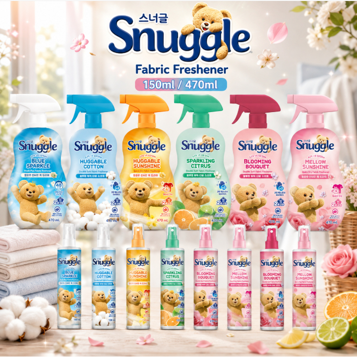 Xịt Khử Mùi Vải Snuggle Double Soft Fabric Freshener Lưu Hương 48 Giờ 150ml 470ml