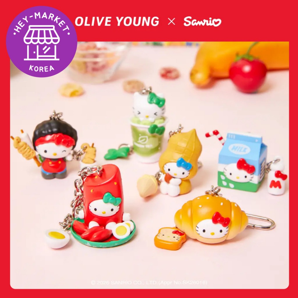 [Olive Young x Sanrio]♥️Olive Young x Sanrio Hello Kitty Hàn Quốc Hình khu vực Móc khóa Hộp mù ngẫu 
