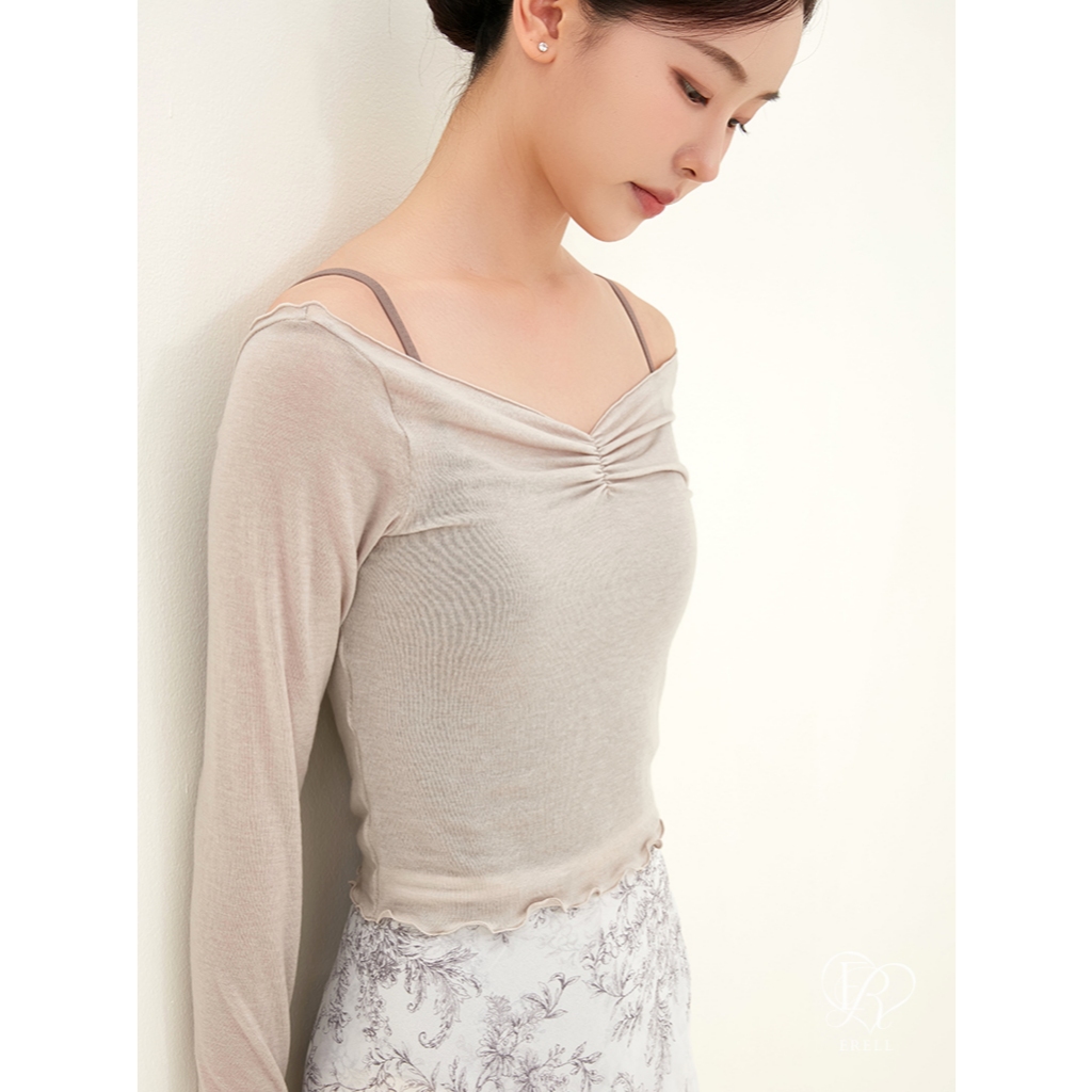[ERELL] Áo thun Jennie Pinch Áo thun Tencel