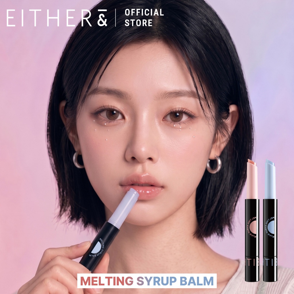 Son dưỡng môi EITHER& Melting Syrup Balm Hàn Quốc dưỡng ẩm mềm mịn bóng tự nhiên môi căng mọng 1.5g
