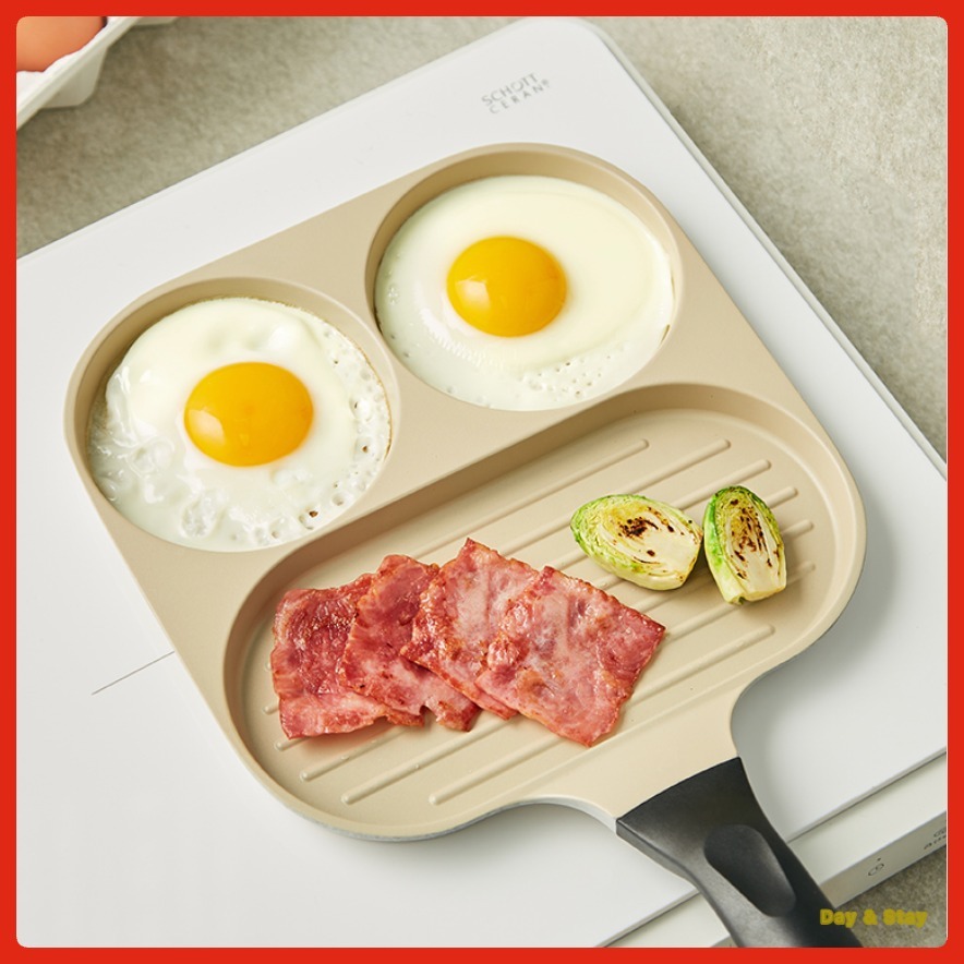 [COMET KITCHEN HÀN QUỐC] Chảo trứng chia nhiều lỗ 3 lỗ Chảo chiên chống dính Chảo cảm ứng Chảo nướng