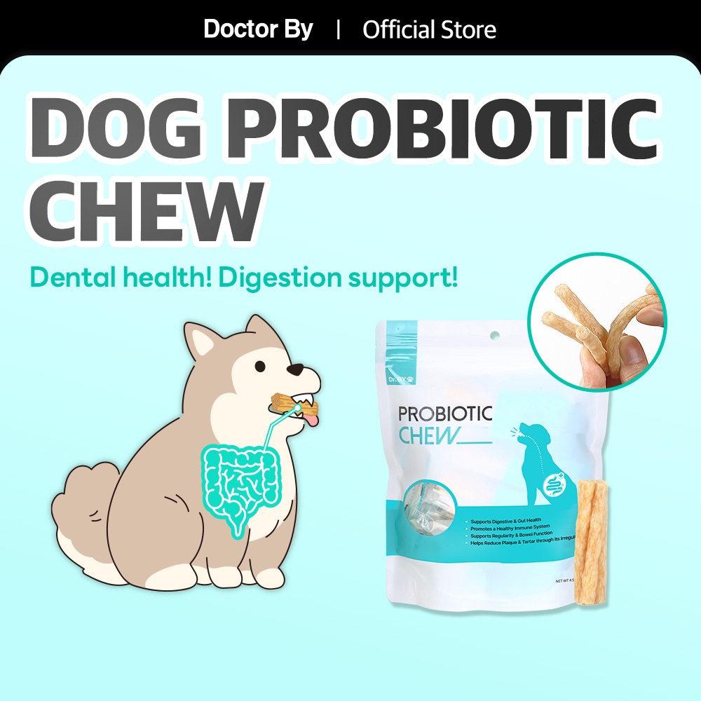 [Doctor By] PROBIOTIC CHEW Dog Dental Chew Bad Breath Mảng bám răng & Hỗ trợ ruột (10 que)