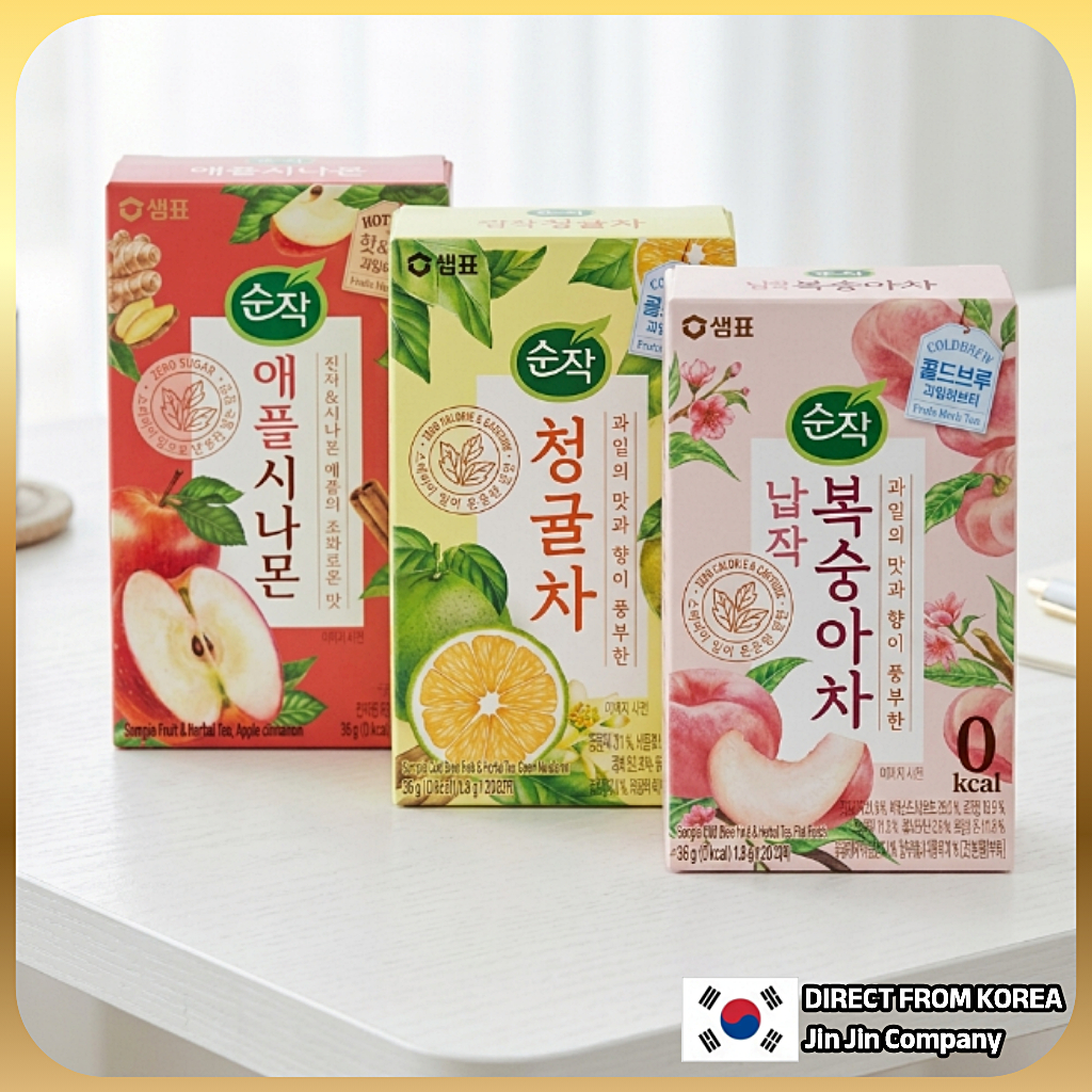 [Sempio] Sunjak 0Kcal Cold Brew Túi trà thảo mộc trái cây 20T (Quế táo / quýt xanh / Đào phẳng)