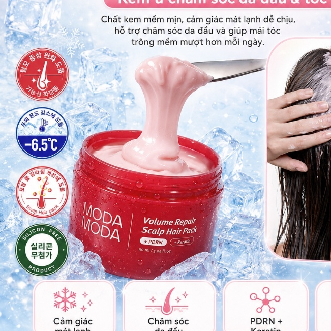 [K-Vibe Store] Mặt nạ dưỡng tóc Modamoda Volume Repair Scalp Hair Pack 90ml