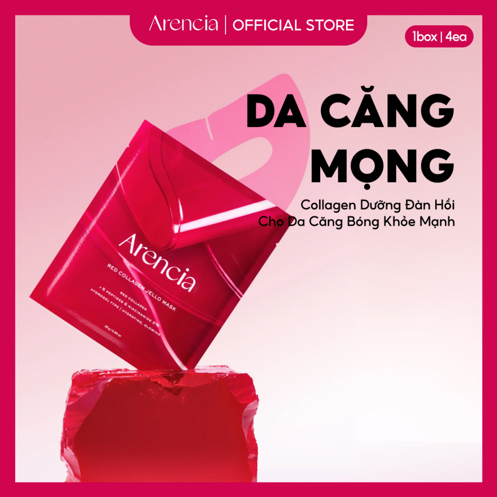 [Arencia] Mặt nạ Jello Collagen đỏ (4ea)