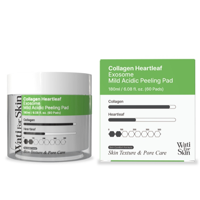 Wati for Skin Collagen Heartleaf Exosome / Collagen Carrot Volufroshot Pad (60 miếng)