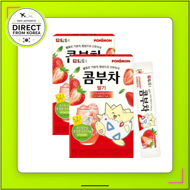 Damtuh Kombucha Dâu 10 Que x2 / Không Đường / Probiotic Kombucha / Vitamin C / Trà Hàn Quốc