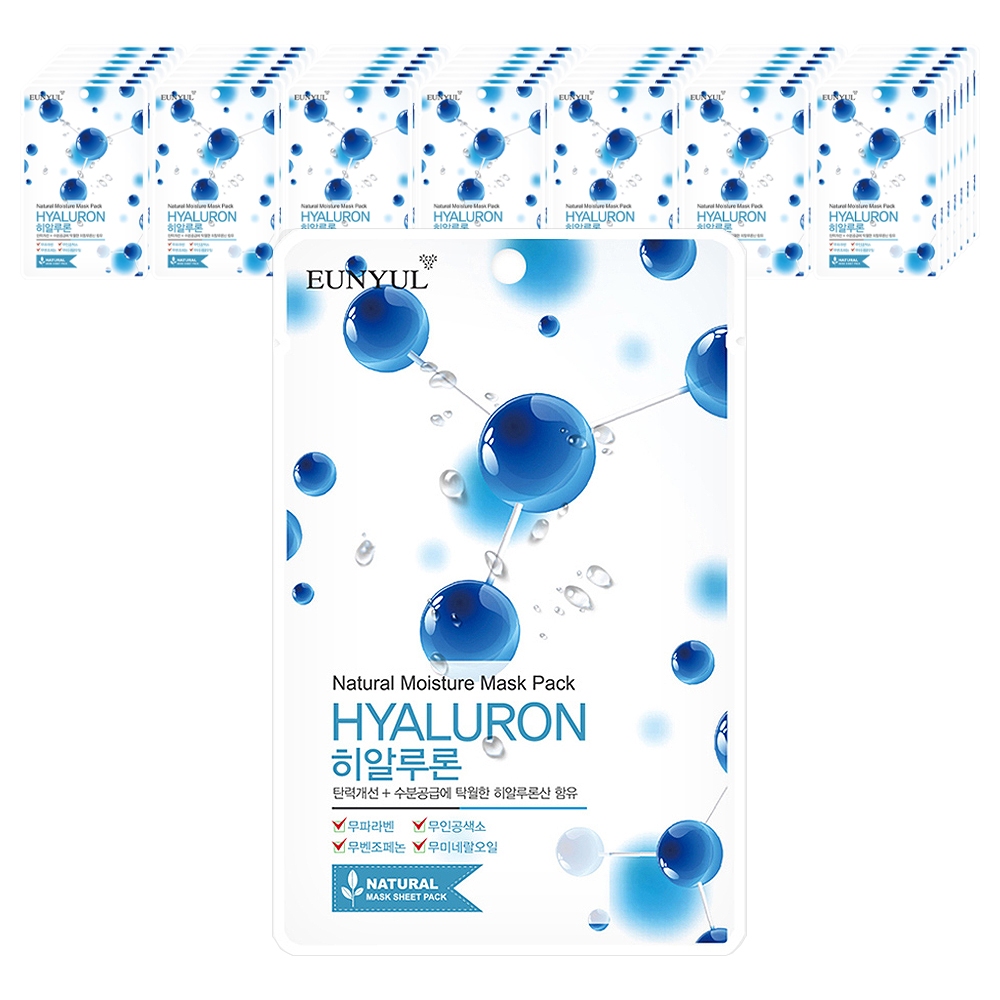 EUNYUL Natural Moisture Hyaluron Mask Pack 50 chiếc 22ml - Mặt nạ dưỡng ẩm sâu cho da khô & mất nước