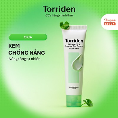 [ Torriden Live ] Kem chống nắng nâng tone da BALANCEFUL CICA với SPF 50+ PA++++, 60ml, Sun Cream