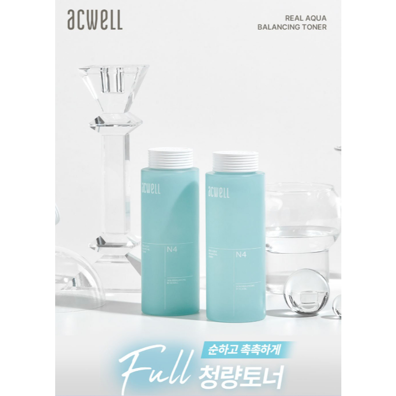 Mực cân bằng ACWELL Real Aqua 160ml 1 Sản xuất tại Hàn Quốc Hydrating Daily Facial Toner Chăm sóc độ