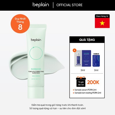 [Beplain Chính Hãng] Kem chống nắng BEPLAIN Sunmuse thuần Vật Lý Trà Xanh, Nâng Tone & Che phủ vùng da đỏ SPF 50+ PA++++ 50ml Mild Green