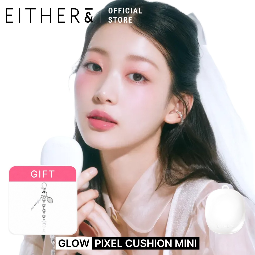 Phấn nước mini EITHER& Glow Pixel Cushion SPF50+ PA+++ 6g – Che phủ rạng rỡ, dưỡng da