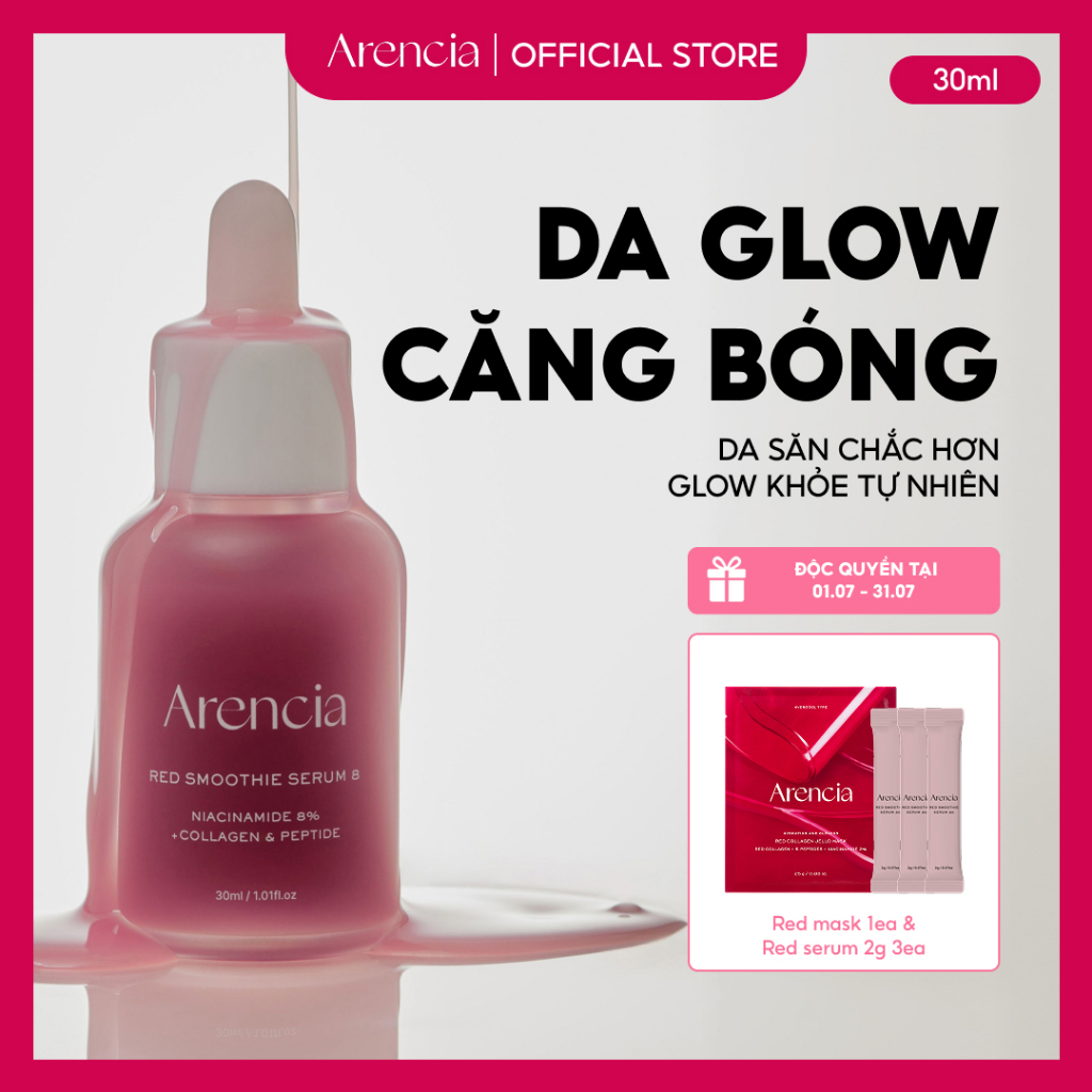 [Arencia] Serum Smoothie Đỏ 30ml – Da Glow Căng Bóng