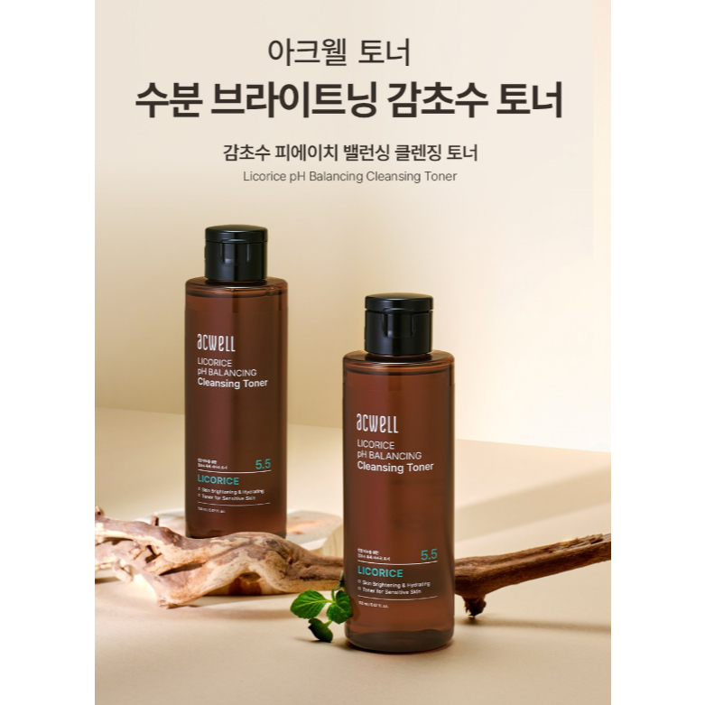 Nước rửa mặt cân bằng pH cam thảo ACWELL 150ml 300ml Sản xuất tại Hàn Quốc Hydrating Mild Daily Faci