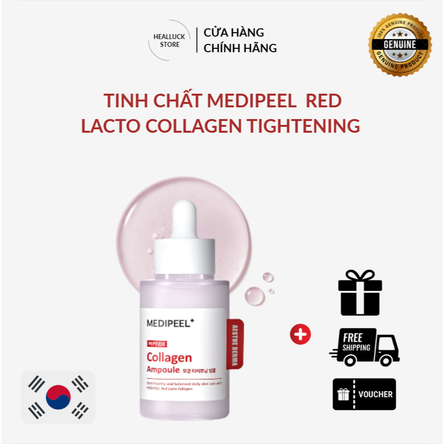 [MEDIPEEL] RED LACTO COLLAGEN TIGHTENING AMPOULE -TINH CHẤT DƯỠNG DA RED LACTO COLLAGEN GIÚP LÀM SĂN
