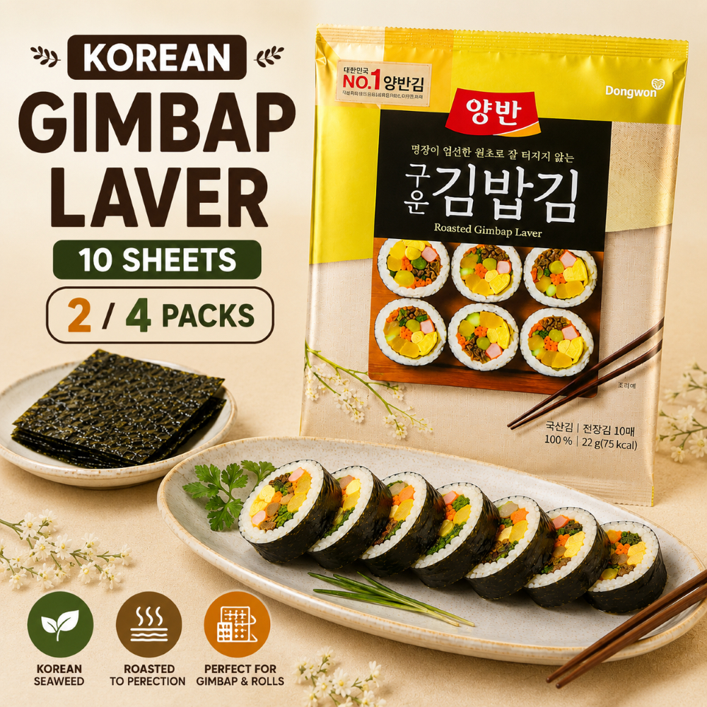Rong biển Gimbap rang Hàn Quốc 10 tờ Dongwon Yangban Gimbap Laver 2 gói / 4 gói
