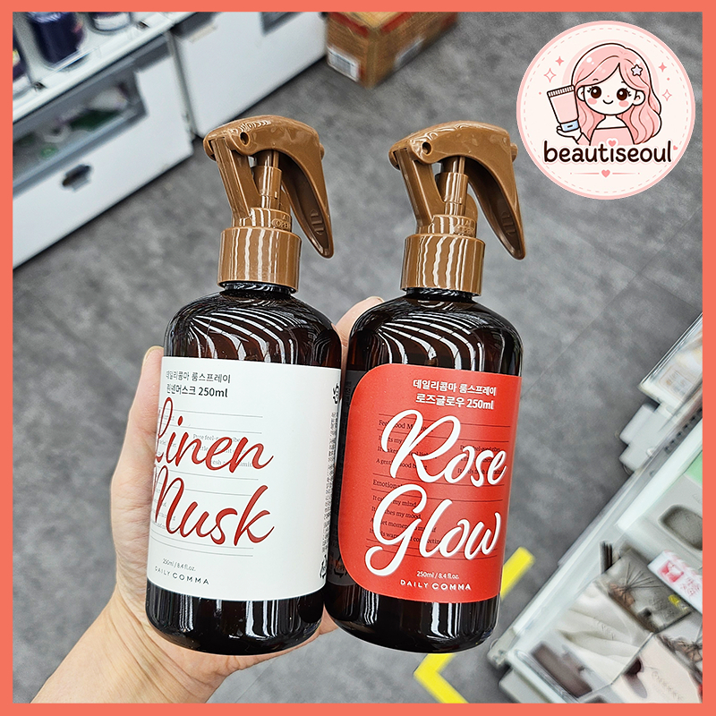 DAILYCOMMA Xịt Thơm Phòng Room Spray 250ml (Linen Musk / Rose Glow) Home Air & Fabric Freshener