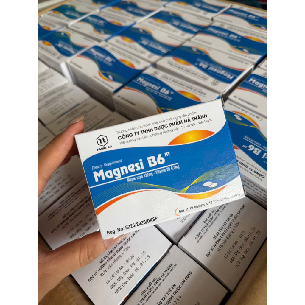 Magnesi B6 HT - Bổ Sung Magie & Vitamin B6 hộp 100 viên