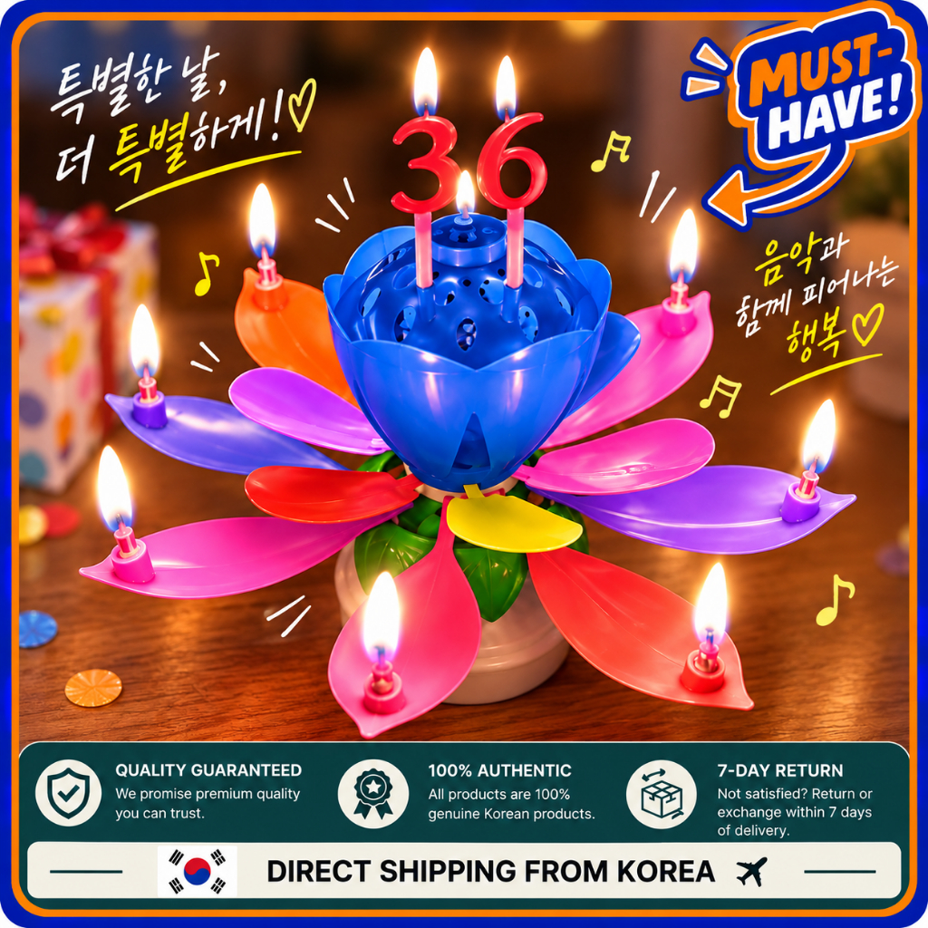 STOLIVING Melody Lotus Birthday Candle Nến Hoa Sen Phát Nhạc Kèm Nến Số