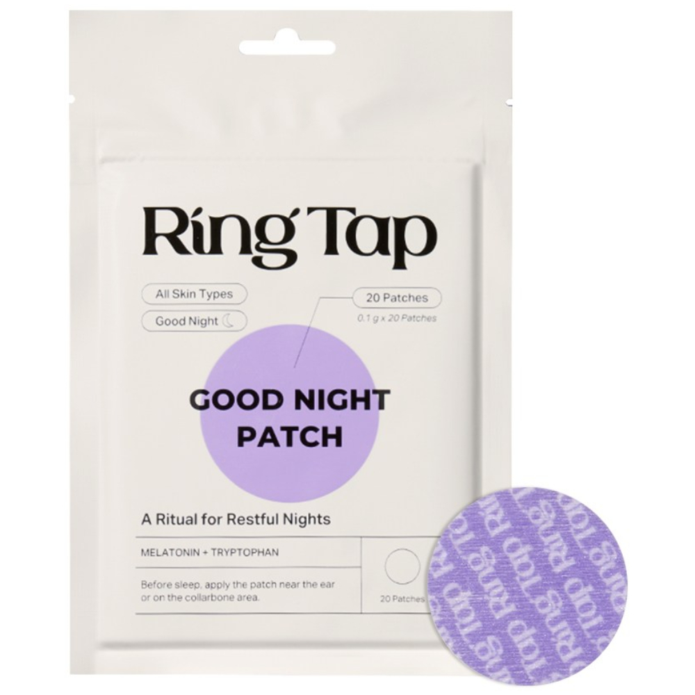 RingTap Chúc ngủ ngon Miếng dán Melatonin 20 miếng vá 0,1g Mỗi miếng vá Tryptophan Valerian Root Ext