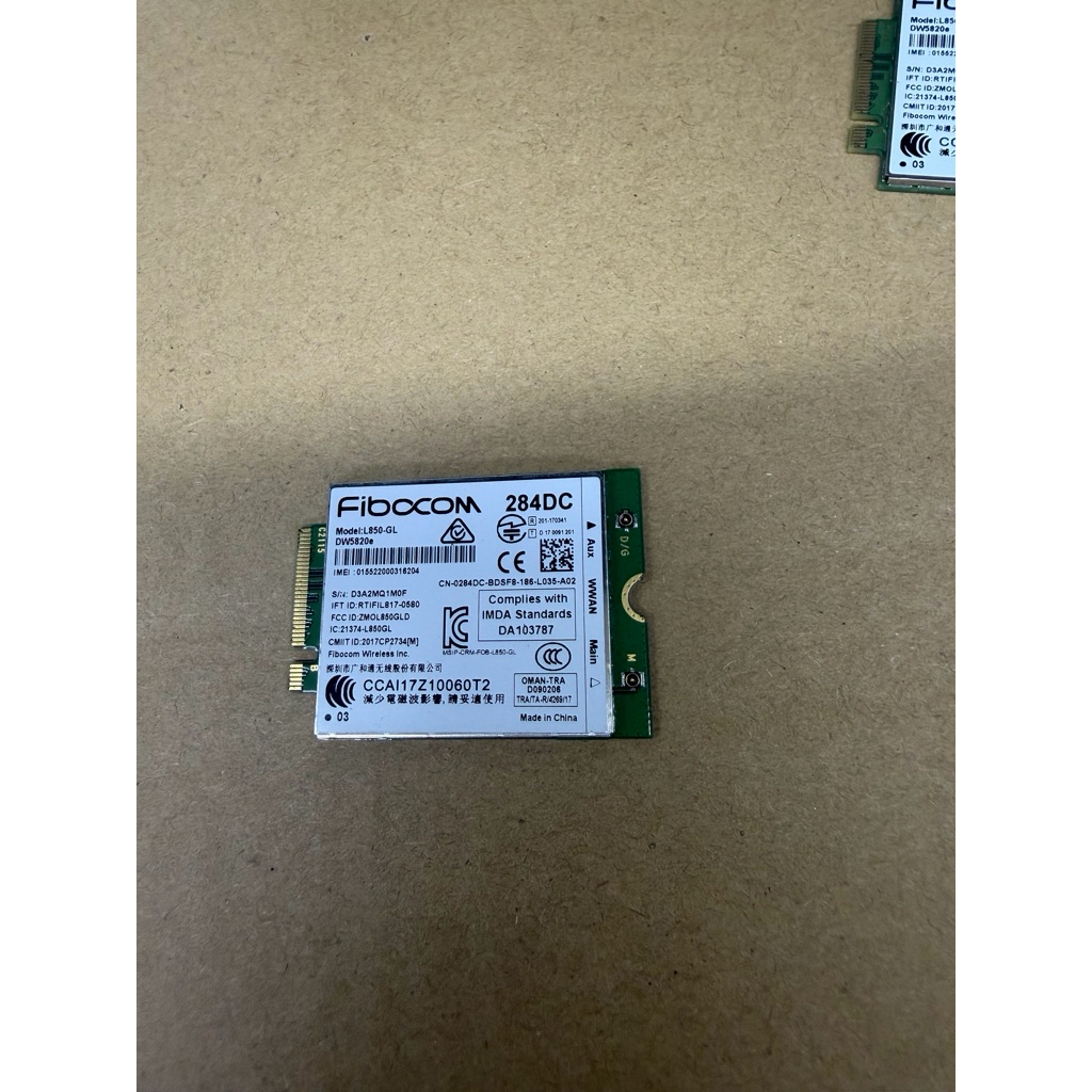 Card 4G LTE Fibocom L850-GL M.2 3042 WWAN Chính Hãng Dell/Lenovo/HP