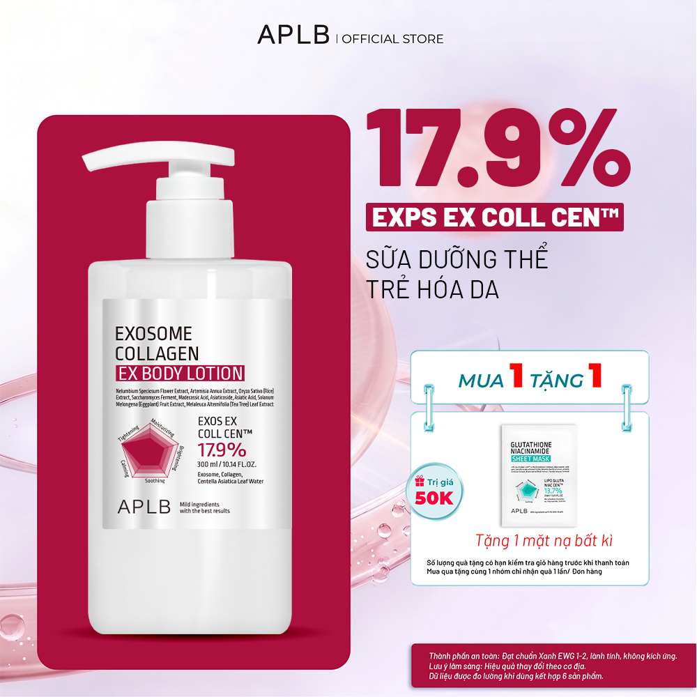 Sữa Dưỡng Thể APLB Exosome Collagen EX 300ml | Tăng Đàn Hồi – Căng Mịn – Phục Hồi Da  — APLB Exosome