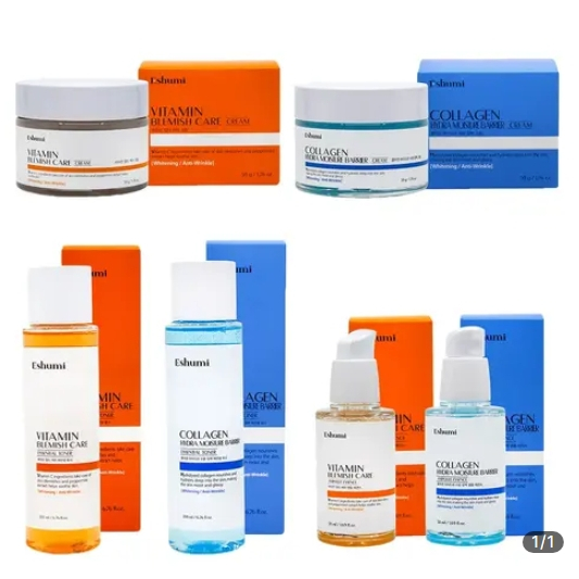 [Eshumi] Eshumi Vitamin Dark Spot Care & Collagen Hydra Ẩm Toner / Ampoule / Cream EXP date 2028 / 0
