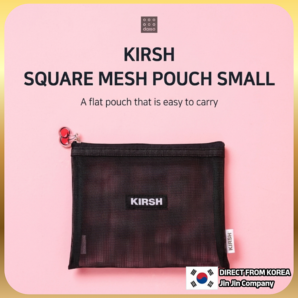 [Daiso] Túi lưới vuông KIRSH Túi trang điểm nhỏ / Túi đựng đồ du lịch / K-TREND DAISO x KIRSH