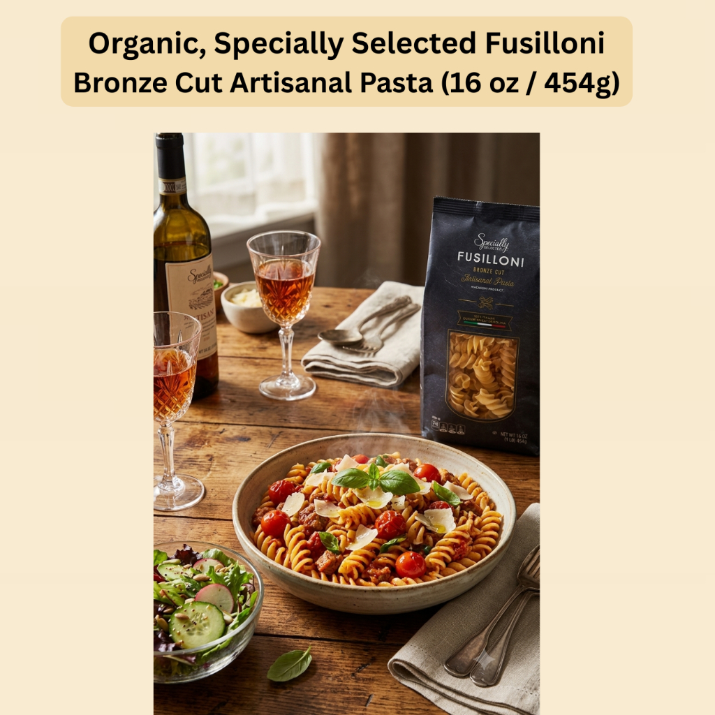 [Lựa chọn đặc biệt] Pasta Fusilloni hữu cơ 454g | Pasta lúa mì sầu riêng kiểu Ý cắt đồng | Pasta xoắ