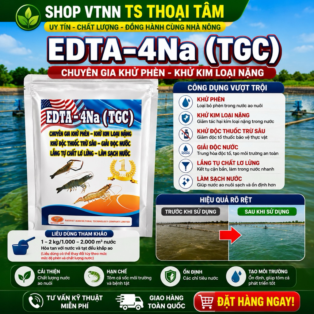 EDTA - 4Na chuyên gia khử phèn , khử kim loại nặng