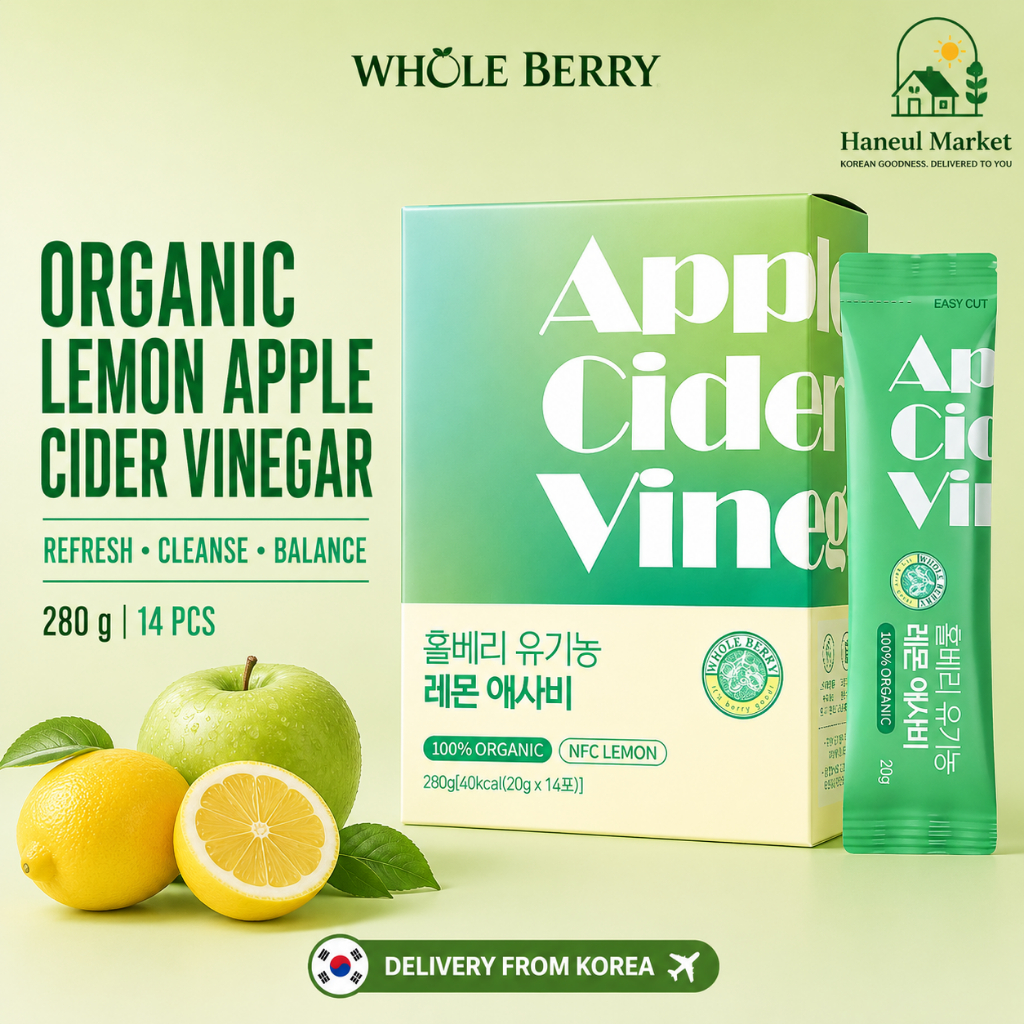 VỚI BERRY Hữu Cơ Chanh Táo Cider Giấm 280g 14 chiếc | Giấm Apple Cider Hàn Quốc | Thức uống lành mạn