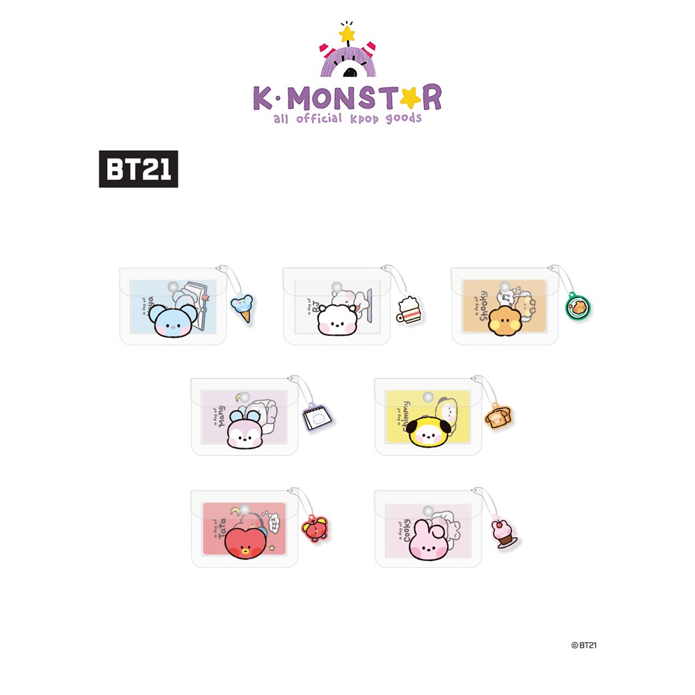 [POB] BT21 PVC POUCH & CARD STICKER SET