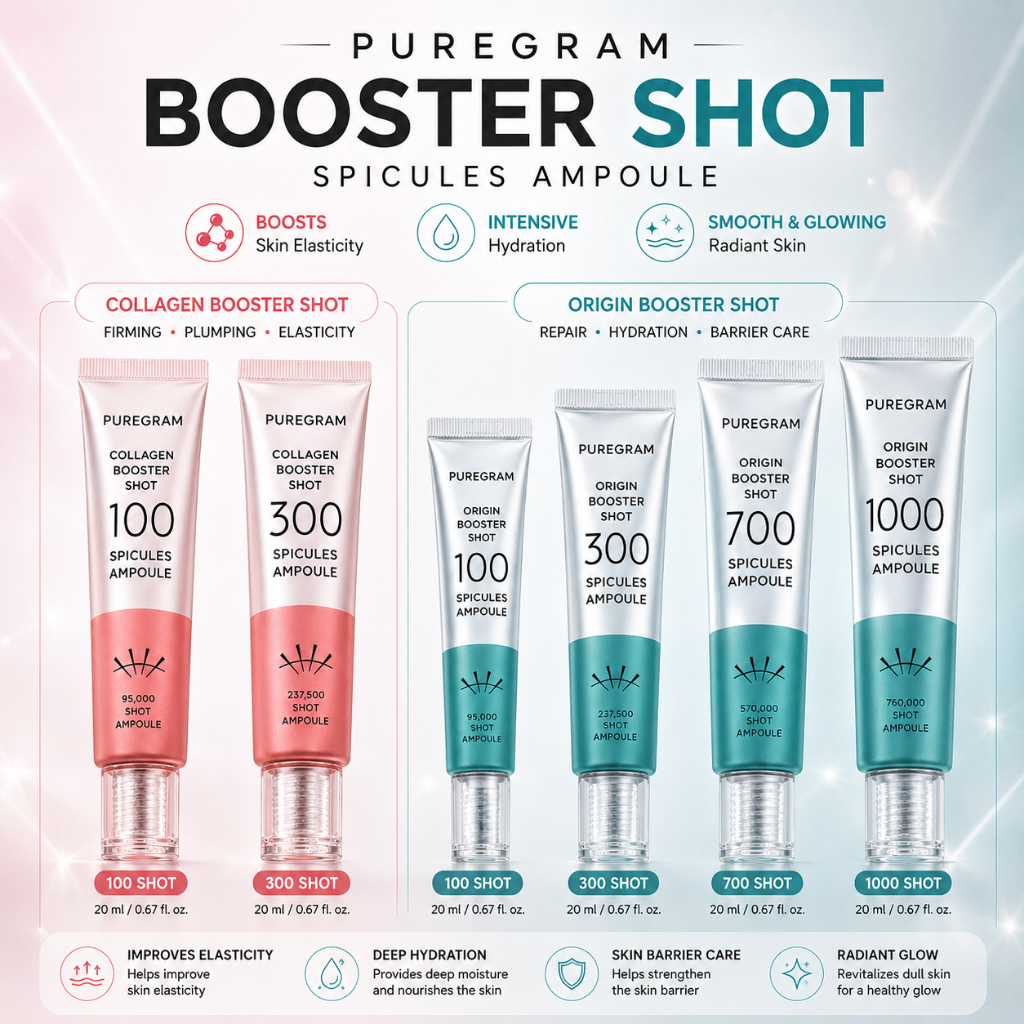 PUREGRAM Origin / Collagen Booster Shot Spicules Ampoule, 20ml (100 / 300 / 700 / 1000 Shot) ☂ Needl