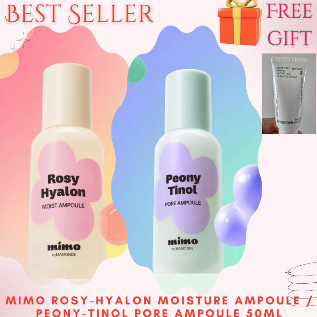 MIMO của Mamonde Rosy-Hyalon Moisture Ampoule / Peony-Tinol Pore Ampoule 50ml | Ampoule hoàn hảo