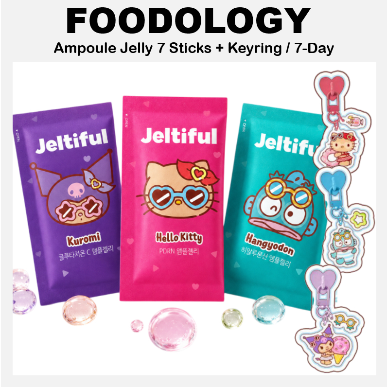 [FOODOLOGY] SANRIO Ampoule Vitamin Food Jelly 7 Que + Móc khóa / 7 ngày