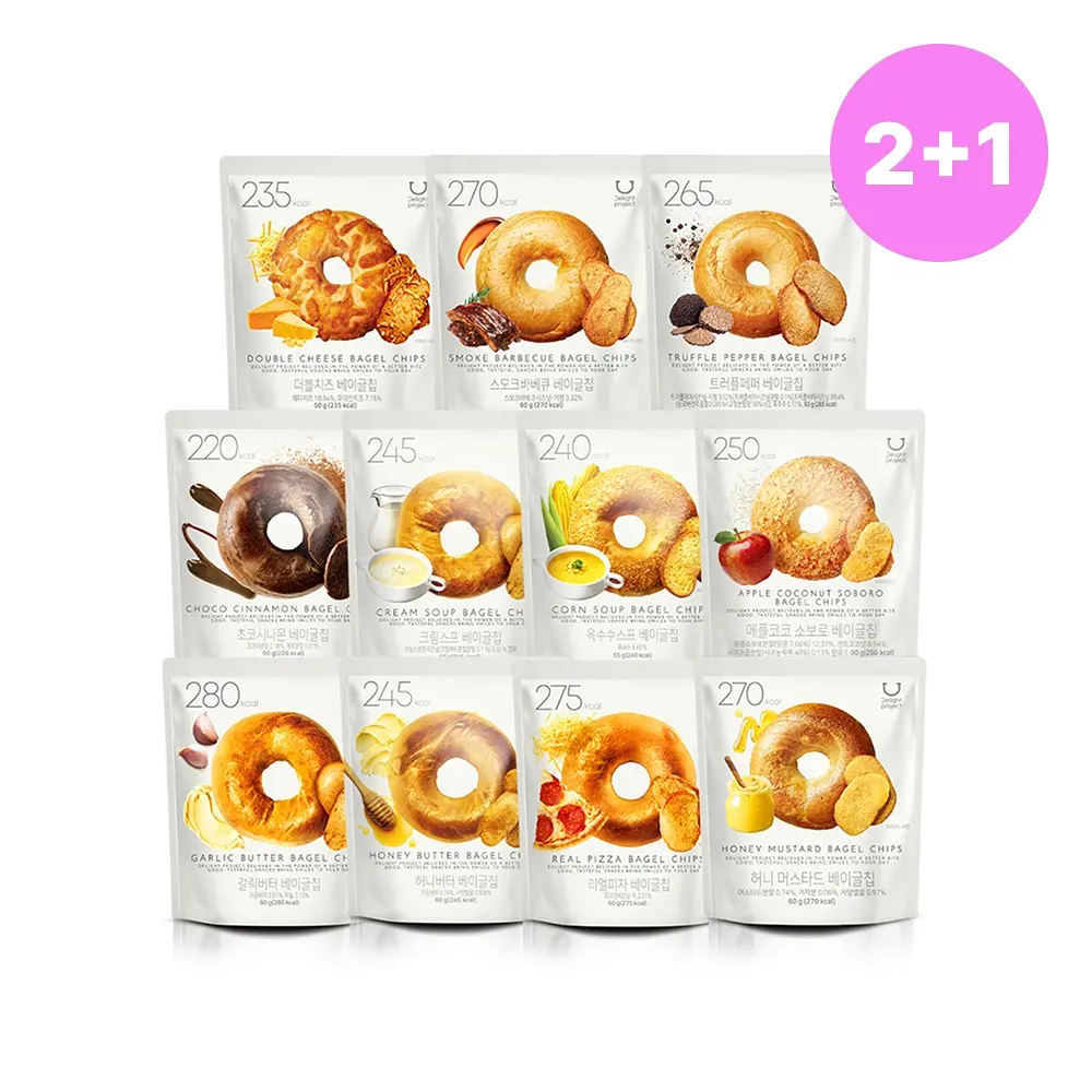 [Dự án Delight] Bagel Chips 60g / 11 Vị / Snack giòn Hàn Quốc