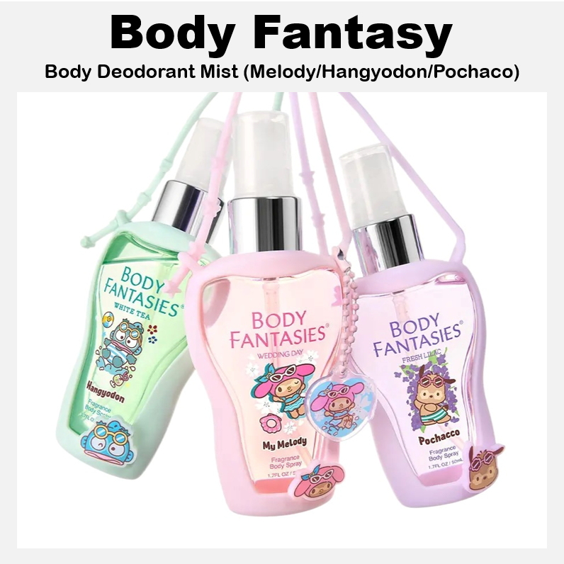 [Body Fantasy] Xịt khử mùi toàn thân Sanrio Collabo (My Melody / Hangyo-dong / Pochaco Silicone TÚI 