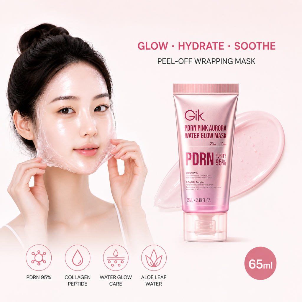 GIK PDRN Pink Aurora Water Glow Peel Off Mask 65ml Collagen Peptide Dưỡng ẩm Chăm sóc da