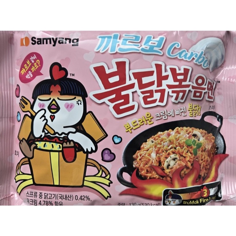 Ramen hương vị gà nóng Samyang Buldak Carbonara 130g (1 / 4 Gói)