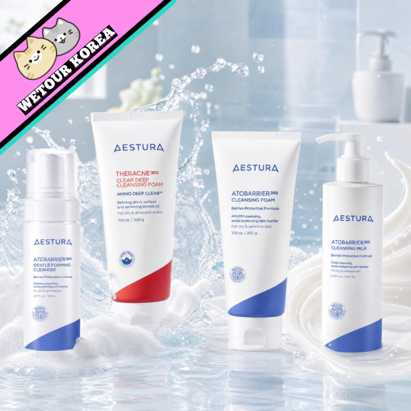 🇰🇷 AESTURA Sữa Rửa Mặt Atobarrier 365 Gentle Foaming / Cleansing Foam / Cleansing Milk / Theracne Cl